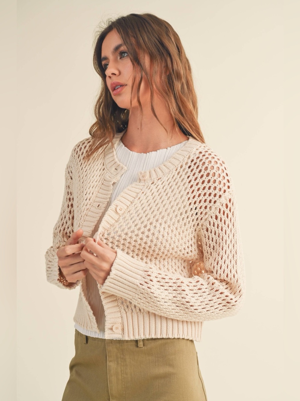 Crochet Knitted Button Cardigan BNWT